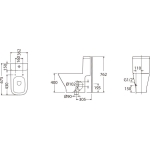 Roca A349477000 The Gap 連體座廁 淨廁身 (不包含風琴喉)